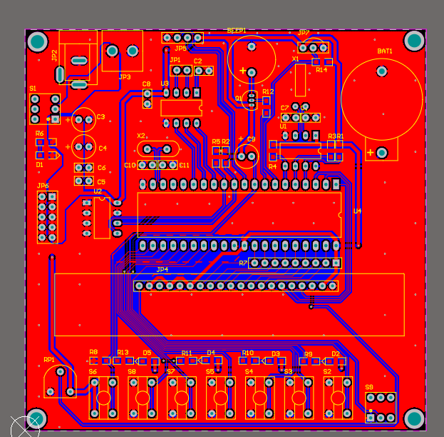 万年历pcb设计—STC89C52单片机二层电路设计教程