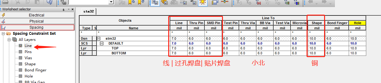 cadence allegro基本规则的设置