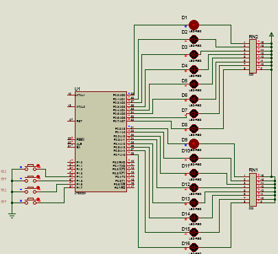 51单片机通过K1-K4控制LED移位