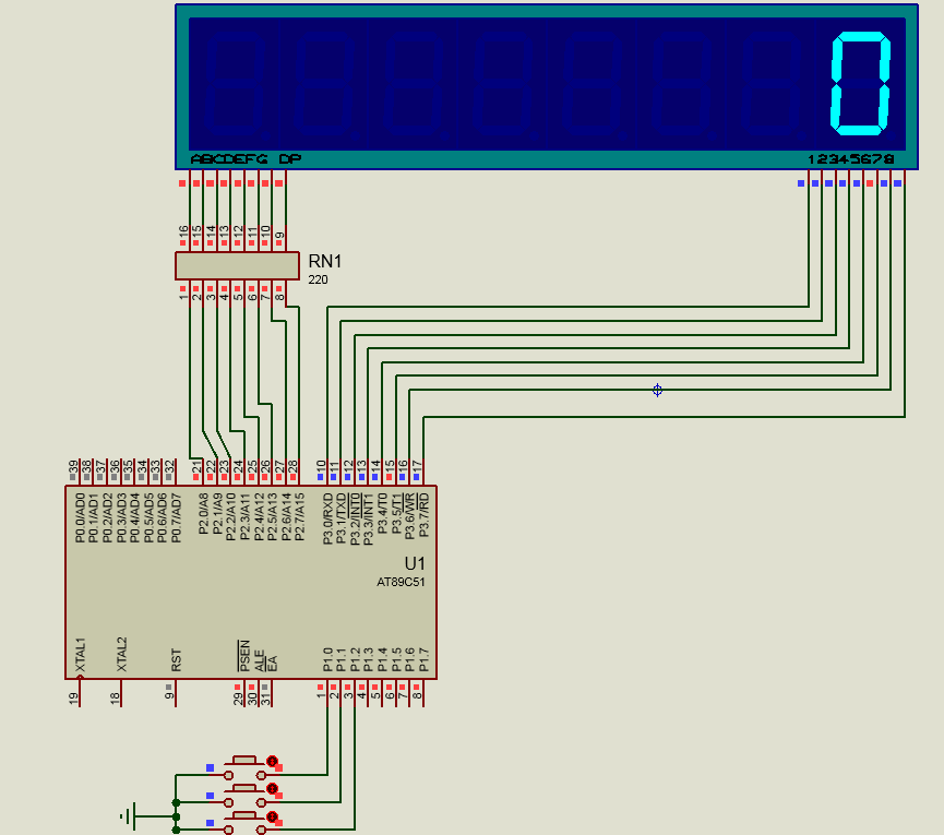 按下K1时加1计数并增加显示位，按下K2时减1计数并减少显示位，按下K3时清零